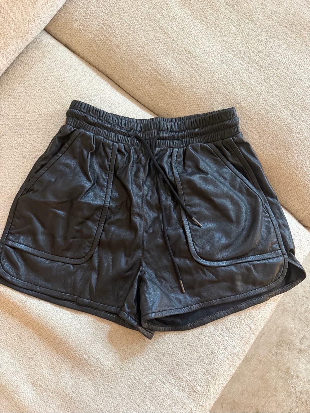 Joie Women's Black Regan Faux Leather Shorts